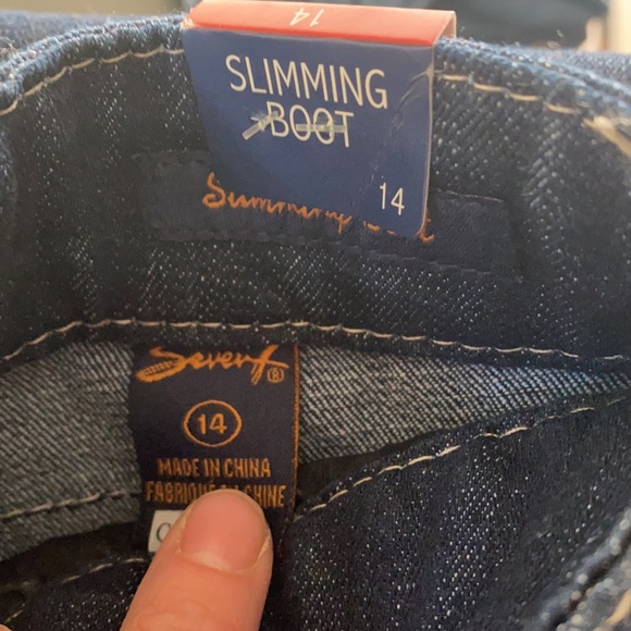 Ladies size 14 Seven Dark blue “slimming boot cut” jeans, new with tags - Picture 2 of 4